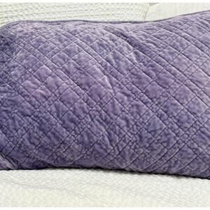 Christian Siriano King Quilted Velvet Pillowcase Sham Purple Old Money Glam